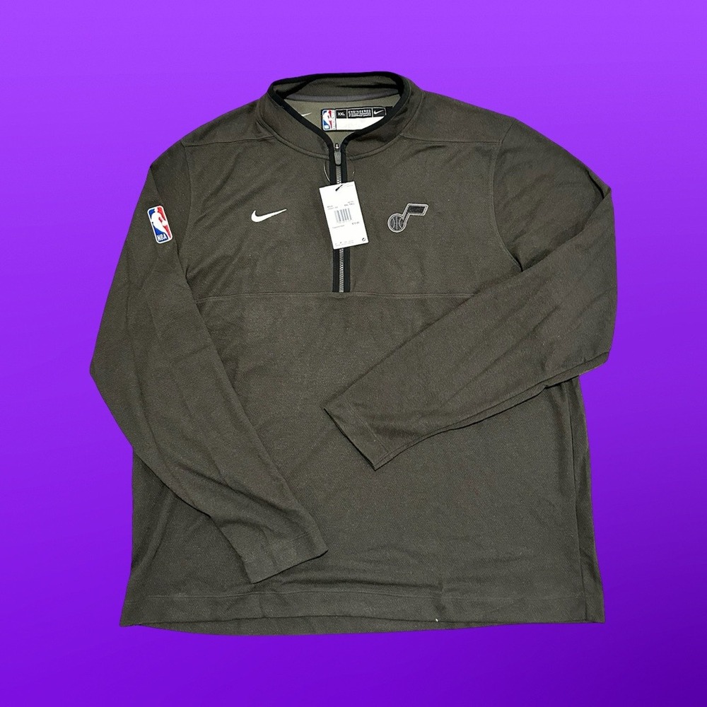 Nike Utah Jazz Dri-FIT 1/4 Zip Pullover Sweatshirt NBA Gray Men's XXL-Tall NWT - Picture 3 of 9
